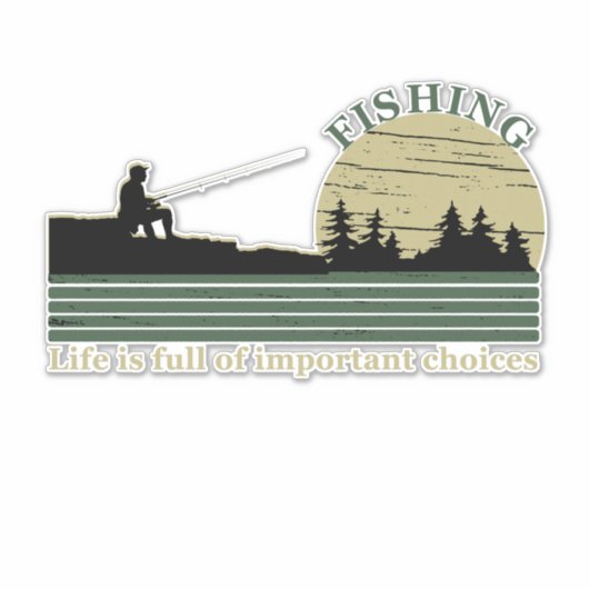Grappig visserij gezegde sticker (Voorkant)