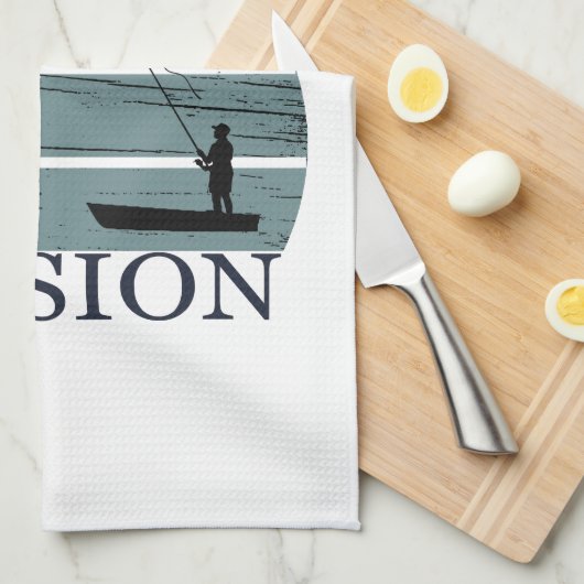 Grappig visserij gezegde theedoek (Quarter Fold)
