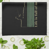 Grappig visserij gezegde theedoek (Gevouwen)