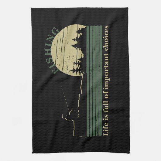 Grappig visserij gezegde theedoek (Verticaal)