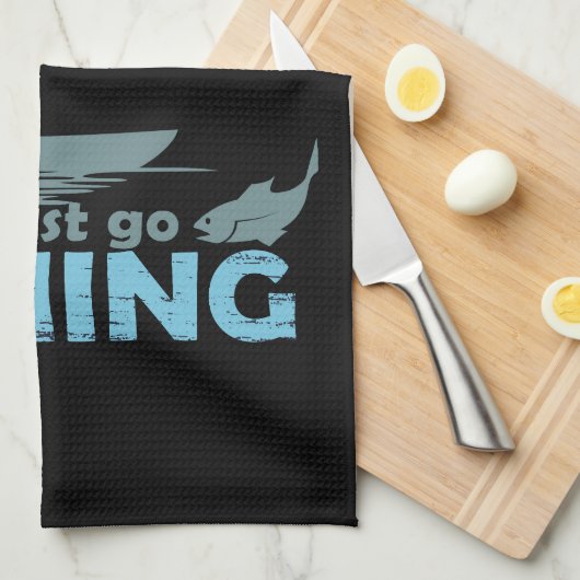 Grappig visserij gezegde theedoek (Quarter Fold)
