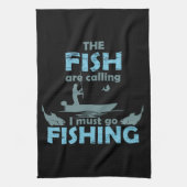 Grappig visserij gezegde theedoek (Verticaal)