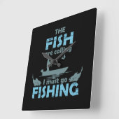 Grappig visserij gezegde vierkante klok (Hoek)