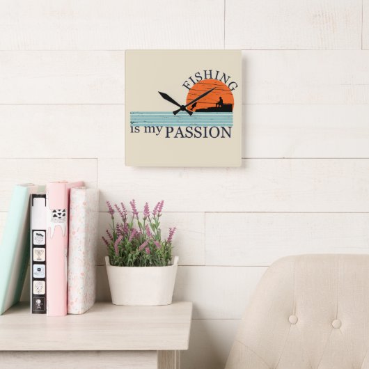 Grappig visserij gezegde vierkante klok (Leeskamer)