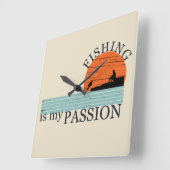 Grappig visserij gezegde vierkante klok (Hoek)