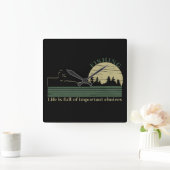 Grappig visserij gezegde vierkante klok (Huis)