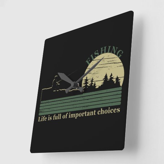 Grappig visserij gezegde vierkante klok (Hoek)