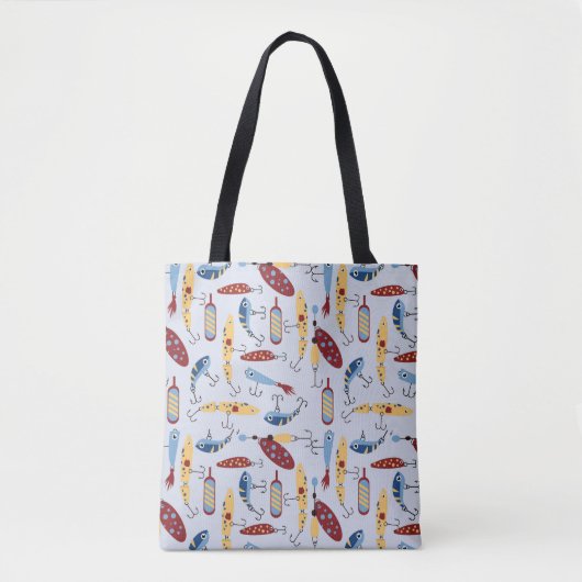Grappig visserijpatroon voor de visliefhebber tote bag (Voorkant)