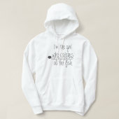 grappig vissersmeisje vangt cadeau voor visprijzen hoodie (Design voorkant)