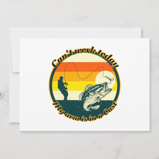 Grappig Vist kan niet werken vandaag mijn arm in e Feestdagenkaart (Voorkant)