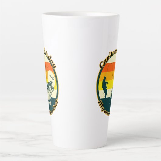 Grappig Vist kan niet werken vandaag mijn arm in e Latte Mok (Voorkant)