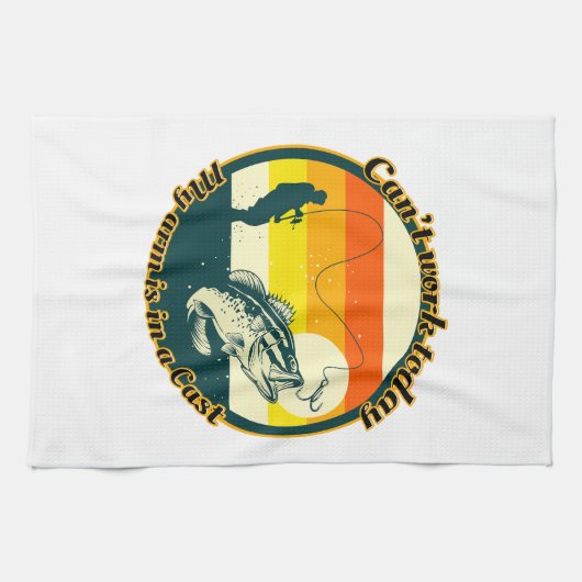 Grappig Vist kan niet werken vandaag mijn arm in e Theedoek (Horizontaal)