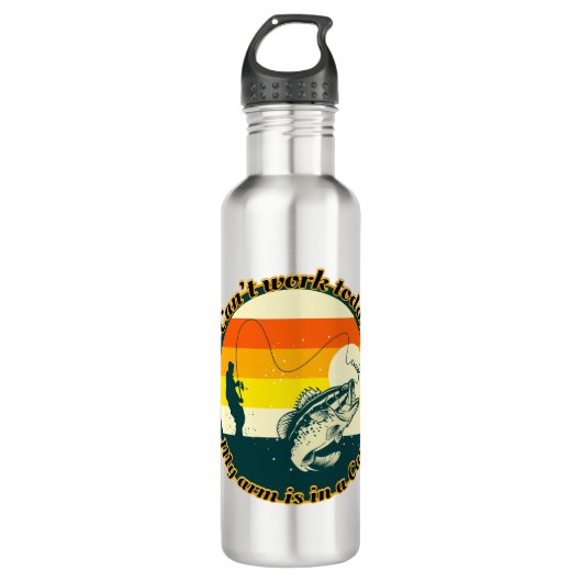 Grappig Vist kan niet werken vandaag mijn arm in e Waterfles (Voorkant)