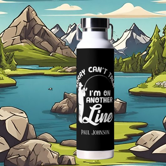 Grappig viswoord kunst naam toevoegen waterfles