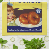 Grappig "Vitamin Donuts" Advertentie Theedoek (Gevouwen)