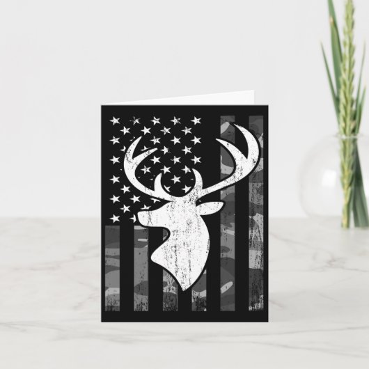 Grappig Vlag Camouflage Whitetail Buck Deer Hunt Kaart (Voorkant)