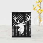 Grappig Vlag Camouflage Whitetail Buck Deer Hunt Kaart (Gele Bloem)