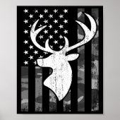 Grappig Vlag Camouflage Whitetail Buck Deer Hunt Poster (Voorkant)