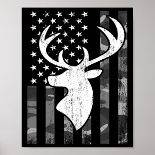 Grappig Vlag Camouflage Whitetail Buck Deer Hunt Poster