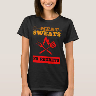 Grappig vlees zweten geen spijt bbq liefhebbers t-shirt