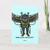 Grappig vliegende man gelukkige verjaardagskaart kaart (Achterkant)