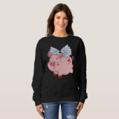 Grappig vliegende varken met varkenshouderijen trui (Voorkant volledig)