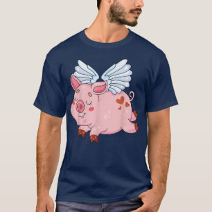 Grappig Vliegende Varken Met Vleugels Varken Vlieg T-shirt