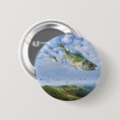 Grappig vliegende vissen | Onverwachte aankomst Ronde Button 5,7 Cm (Voorkant /achterkant)