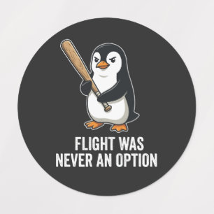 Grappig Vliegloze Vogel Pinguïn Ontwerp Labels