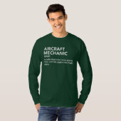 Grappig Vliegtuig Mechanic Job Definition Shirt (Voorkant volledig)