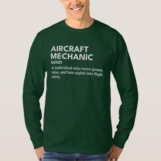 Grappig Vliegtuig Mechanic Job Definition Shirt (Voorkant)