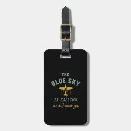 Grappig vliegveld Pilot Blue Sky roept op Bagagelabel