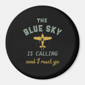 Grappig  vliegveld Pilot Blue Sky roept op Magneet (Voorkant)