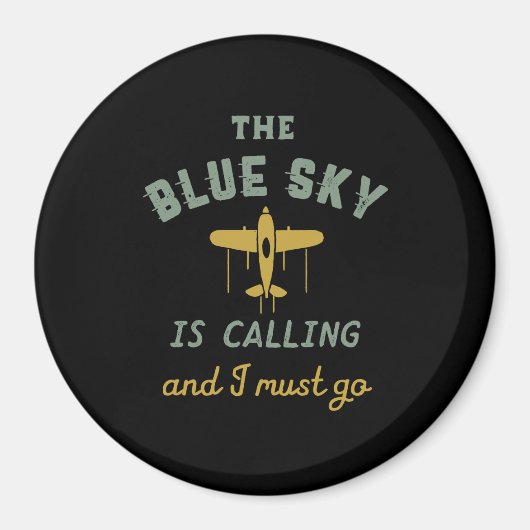 Grappig vliegveld Pilot Blue Sky roept op Magneet (Voorkant)