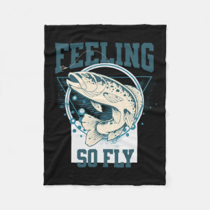 Grappig vliegvissen Shirt voor vissers Fleece Deken