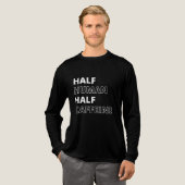 Grappig Voedsel Citaat Half Mens Half Cafeïne Tri-Blend Shirt (Voorkant)