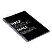 Grappig Voedsel Citaat Half Mens Half Ramen Notitieboek (Rechterzijde)