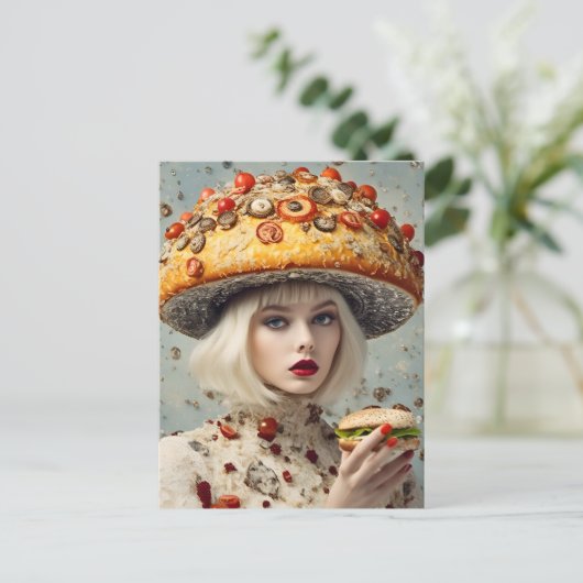 Grappig voedsel persoon briefkaart (Staand voorkant)