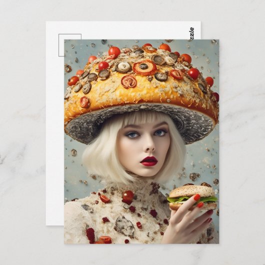 Grappig voedsel persoon briefkaart (Voorkant / Achterkant)