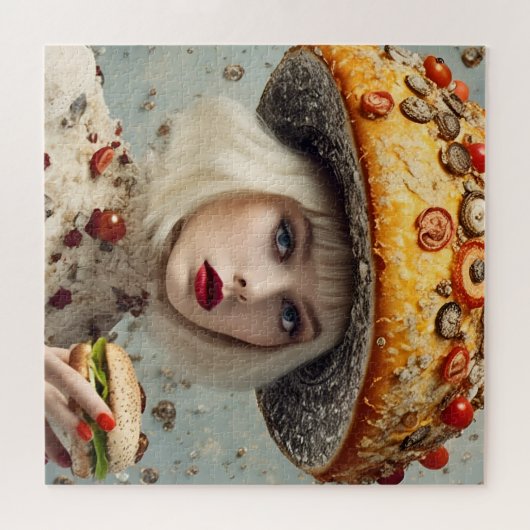 Grappig voedsel persoon legpuzzel (Horizontaal)