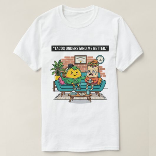 Grappig voedsel-thema vectorontwerp met t-shirt (Design voorkant)