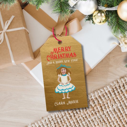 Grappig Voeg Foto Notenkraker's Clara Merry Christ Cadeaulabel