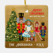 Grappig Voeg je gezicht Notenkraker familie van vi Keramisch Ornament (Voorkant)