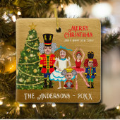 Grappig Voeg je gezicht Notenkraker familie van vi Keramisch Ornament