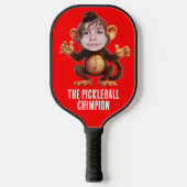 Grappig VOEG JE GEZICHT Pun Champion Monkey Chimp Pickleball Paddle (Voorkant)