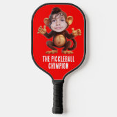 Grappig VOEG JE GEZICHT Pun Champion Monkey Chimp Pickleball Paddle (Achterkant)