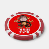 Grappig VOEG JE GEZICHT Pun Champion Monkey Chimp Poker Chips (Enkel)