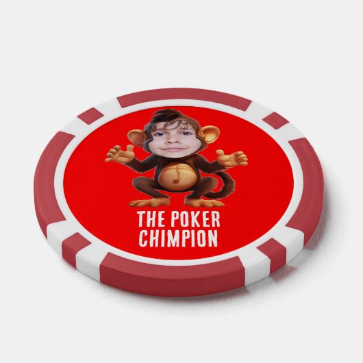 Grappig VOEG JE GEZICHT Pun Champion Monkey Chimp Poker Chips (Enkel)