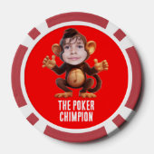 Grappig VOEG JE GEZICHT Pun Champion Monkey Chimp Poker Chips (Achterkant)