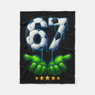 Grappig Voetbal 67 Zes Zeven Grappig Gen Alpha Mem Fleece Deken